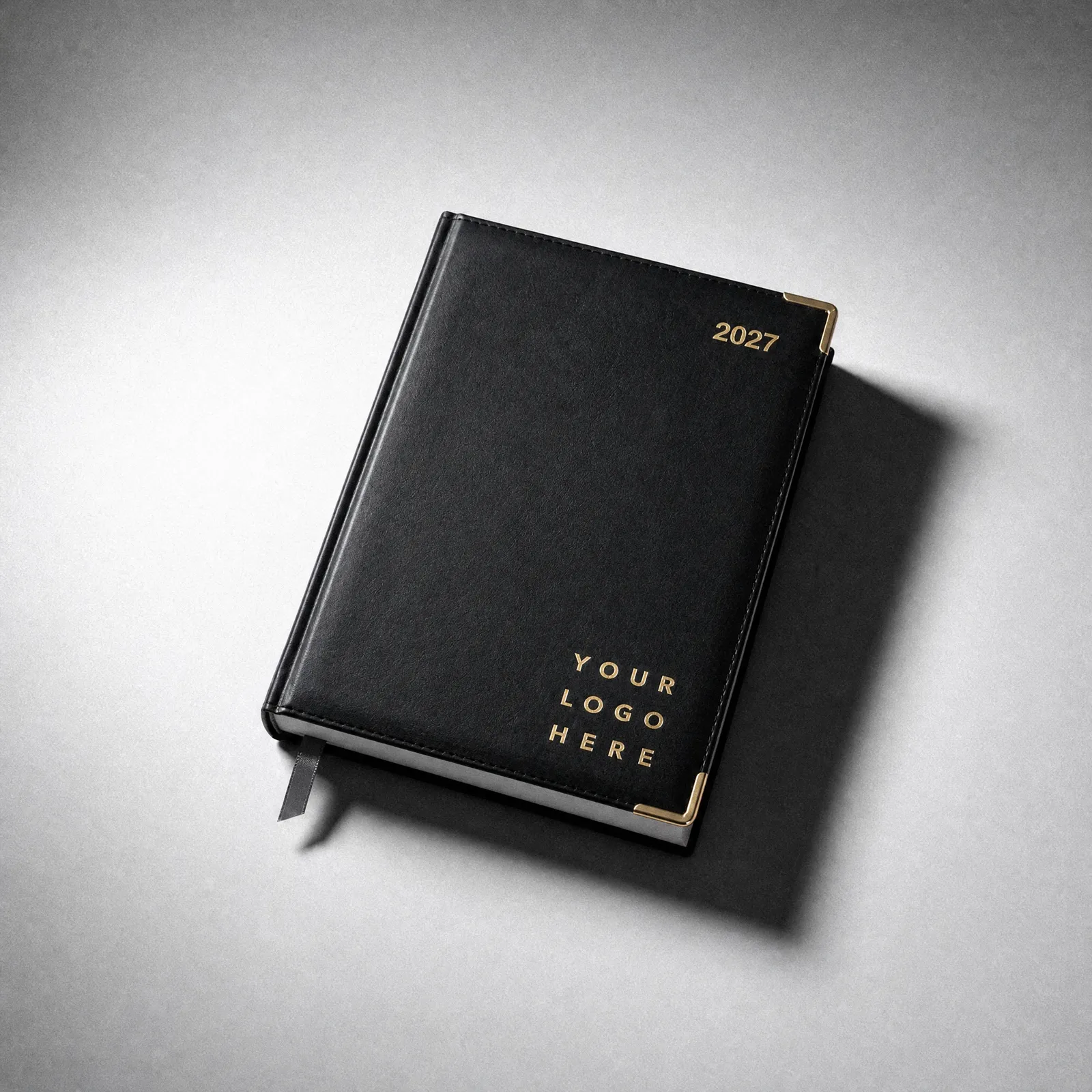 Premium corporate diary with custom gold logo embossing